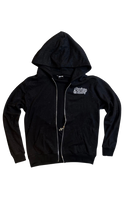 Load image into Gallery viewer, Double Cross Rhinestone Zip Up (Black)
